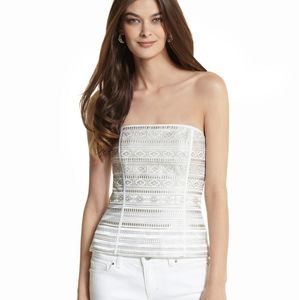 WHBM NWOT white mettalic bustier size 12